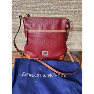 Dooney & Bourke Pebble Leather Crossbody Bag Burgundy Red With Dust Bag Mint